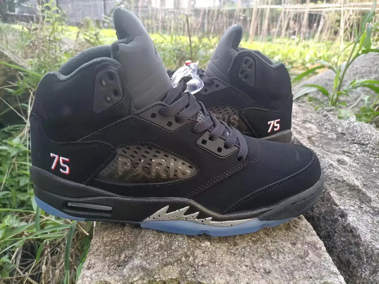 Air Jordan 5 أسود أزرق فاتح أحمر '75' أحذية كرة السلة 4