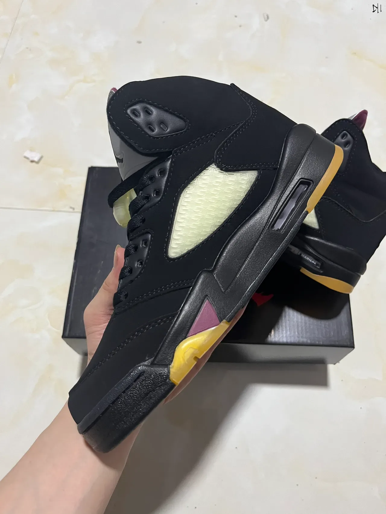 Air Jordan 5 Noir Gris Métallique Chaussures de Basketball 8