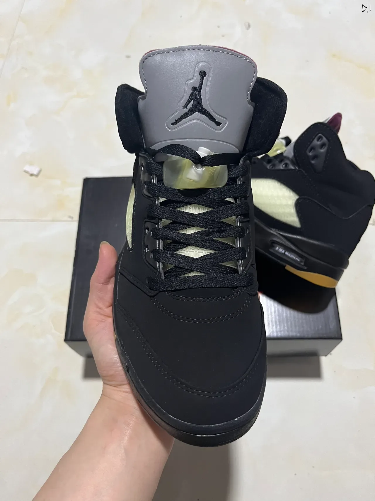 Air Jordan 5 Noir Gris Métallique Chaussures de Basketball 9