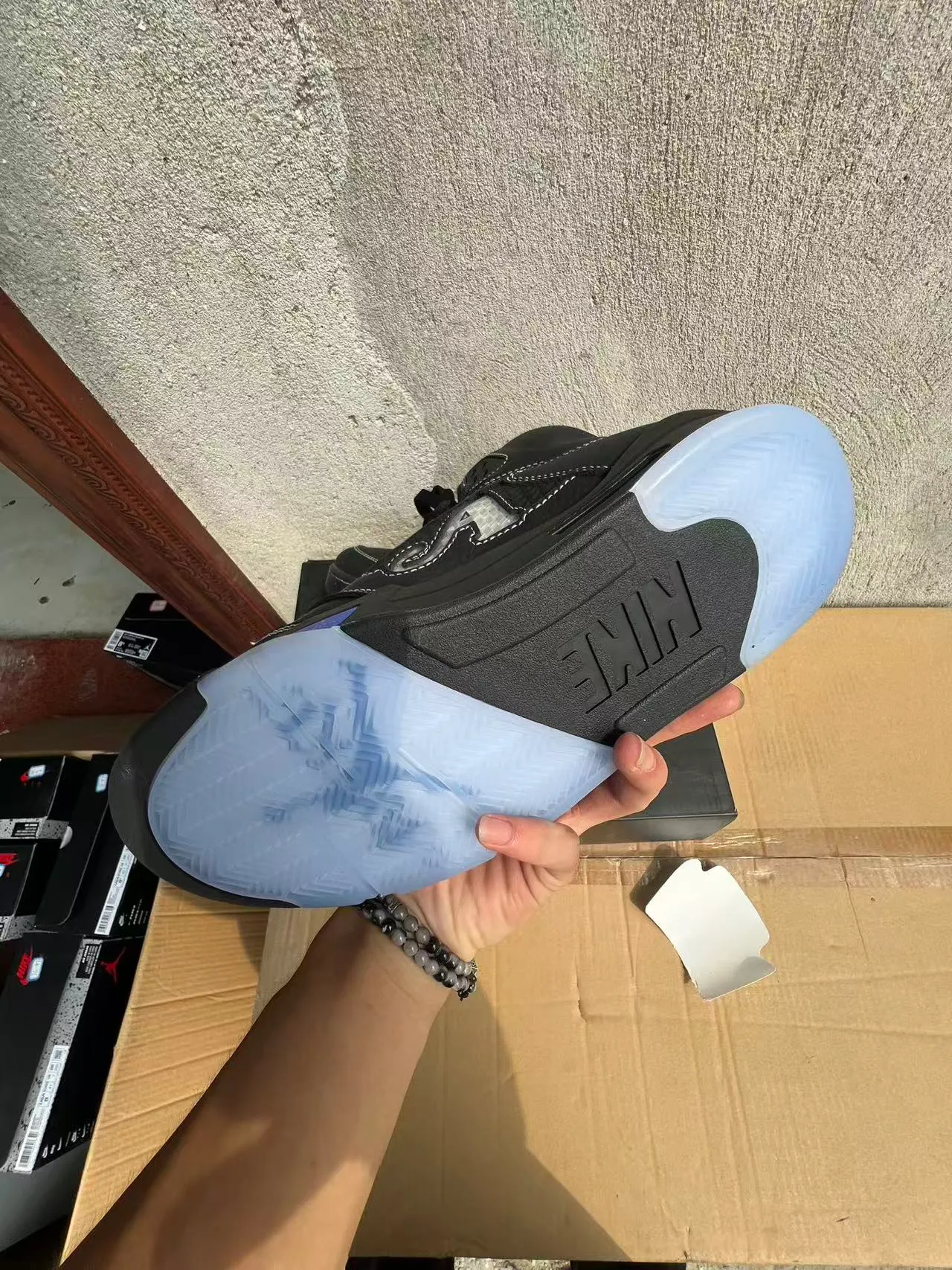 Tênis de basquete Air Jordan 5 preto e azul-royal NY 23 6