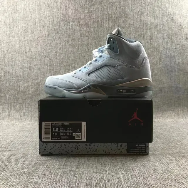 Air Jordan 5 Tênis de Basquete Cinza Metálico Suede 6