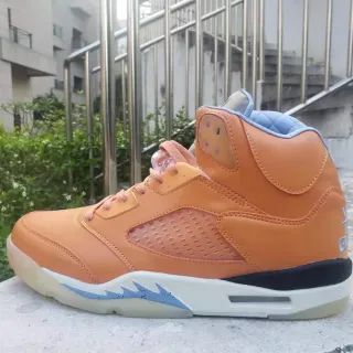 Air Jordan 5 Orange and Light Blue Basketball Shoes