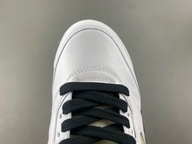 Air Jordan 5 White Burgundy Basketball Shoes 5