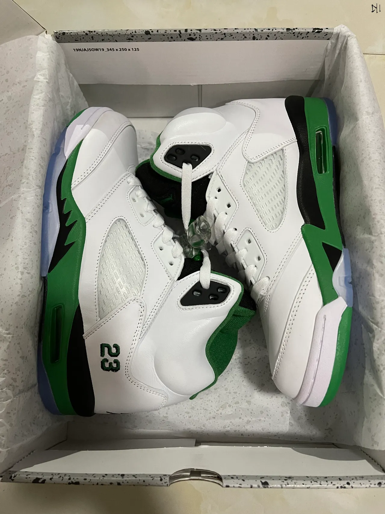 Air Jordan 5 White Green Black Basketball Shoes 8