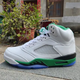 Air Jordan 5 White Green Black Blue Basketball Shoes