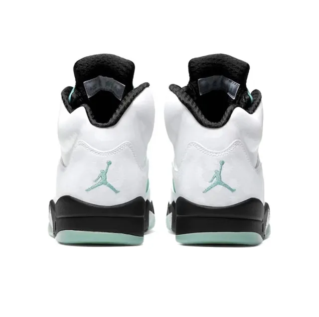 Air Jordan 5 White Mint Blue Black Basketball Shoes 4