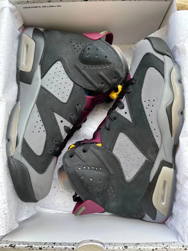 Air Jordan 6 Black Gray Magenta Heel Tab Basketball Shoes 2