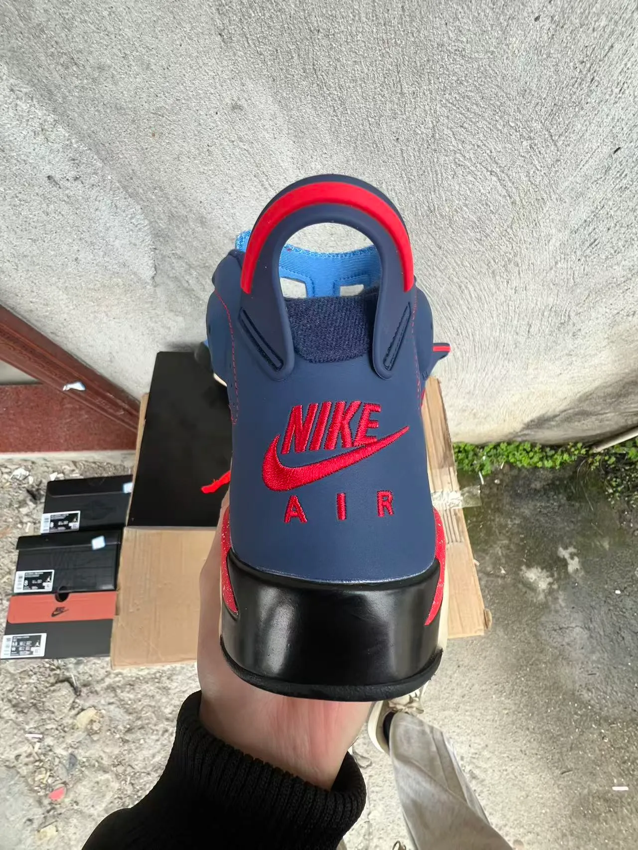 Air Jordan 6 Navy Light Blue Red Speckle Basketball Shoes 8