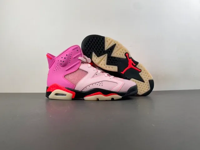 Air Jordan 6 Rose et Rose clair Chaussures de basket 11