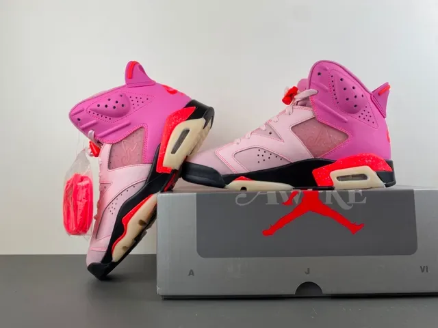 Air Jordan 6 Rose et Rose clair Chaussures de basket 13