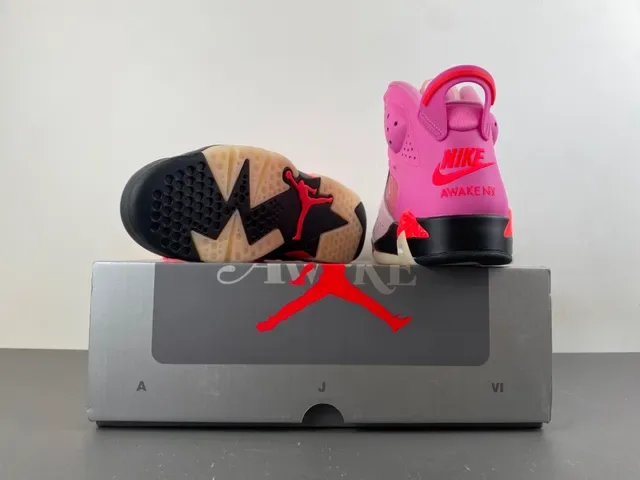 Air Jordan 6 Rose et Rose clair Chaussures de basket 15