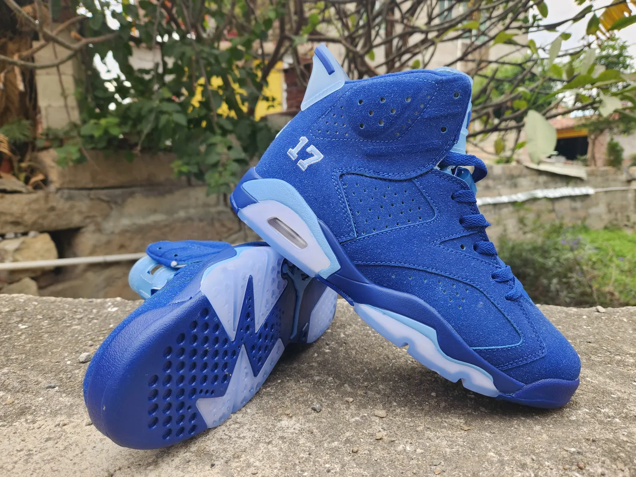Air Jordan 6 Royal Blue Suede High-Top Basketball Shoes 2
