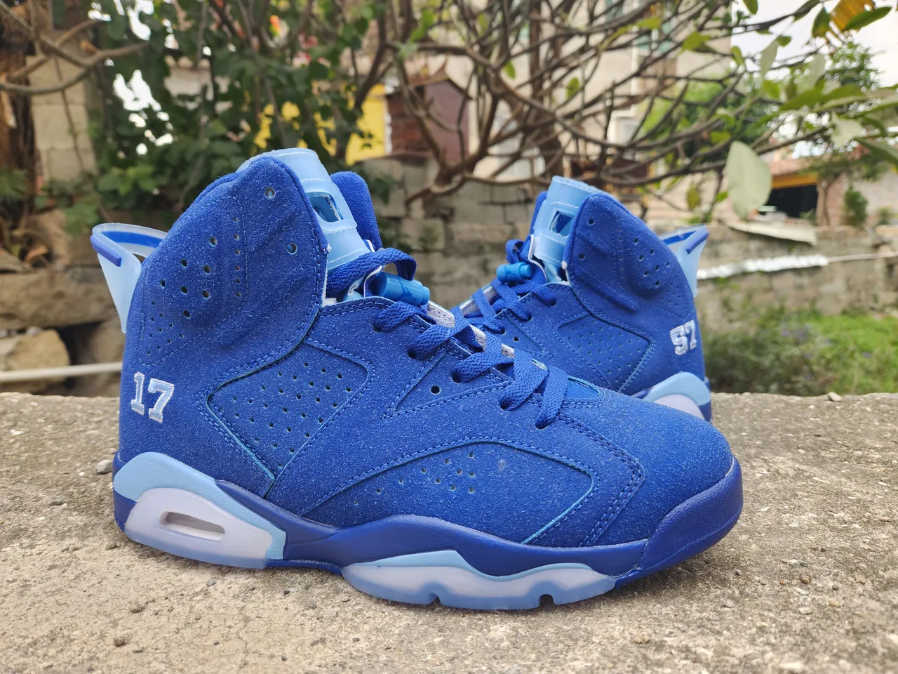 Air Jordan 6 Royal Blue Suede High-Top Basketball Shoes 3
