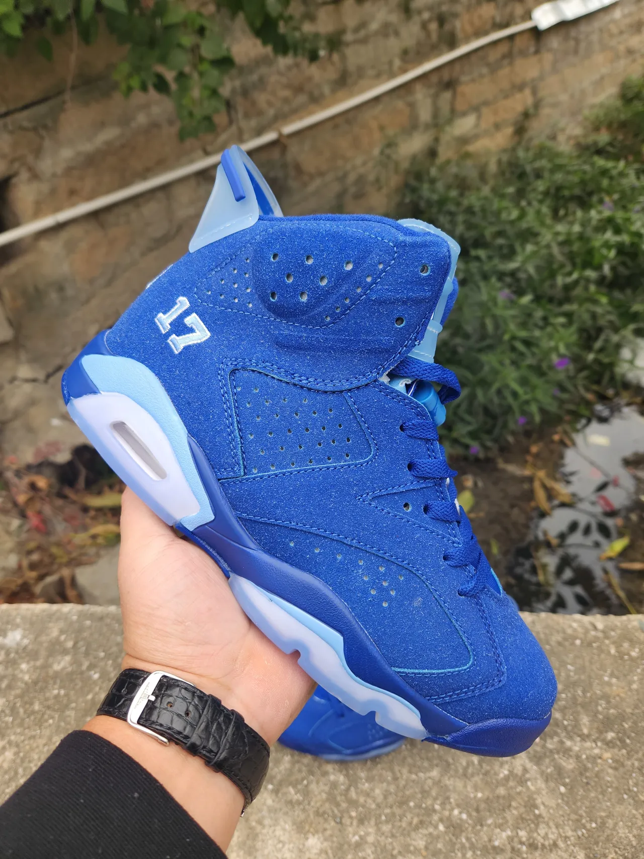 Air Jordan 6 Royal Blue Suede High-Top Basketball Shoes 4