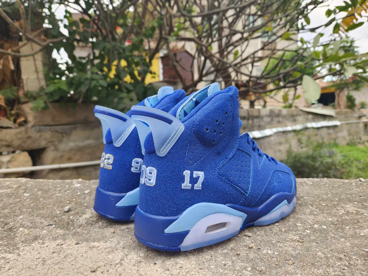 Air Jordan 6 Royal Blue Suede High-Top Basketball Shoes 5