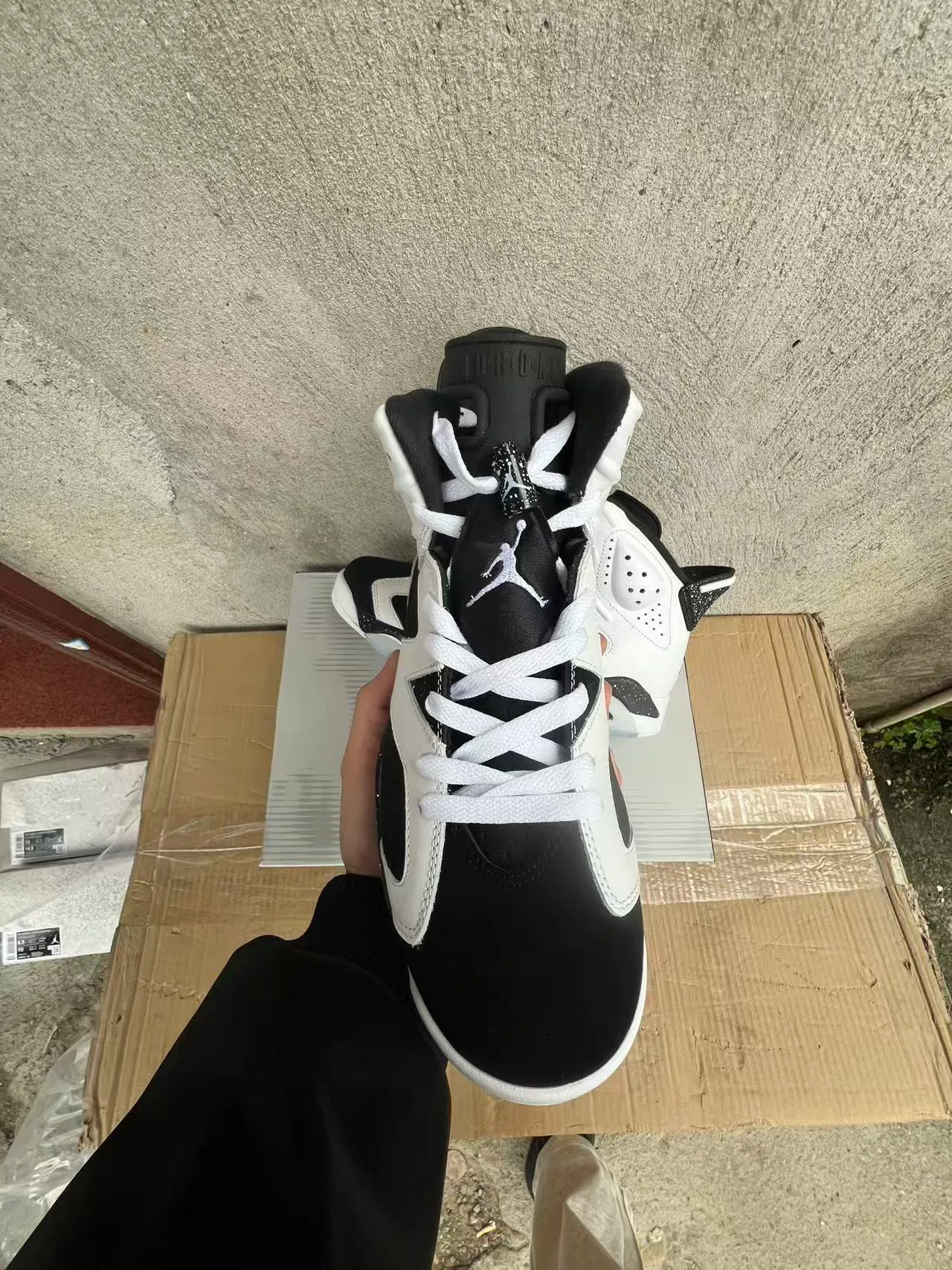Air Jordan 6 White Black Speckle Basketball Shoes 3
