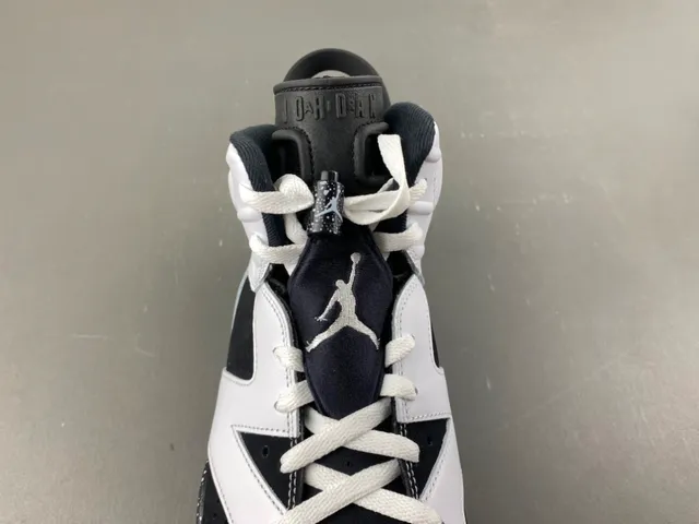 Tênis de basquete Air Jordan 6 com entressola salpicada em branco e preto 6