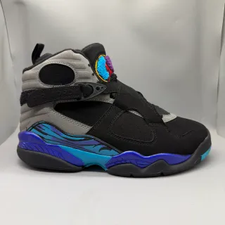 Air Jordan 8 Black Gray Blue Purple Flame Basketball Shoes