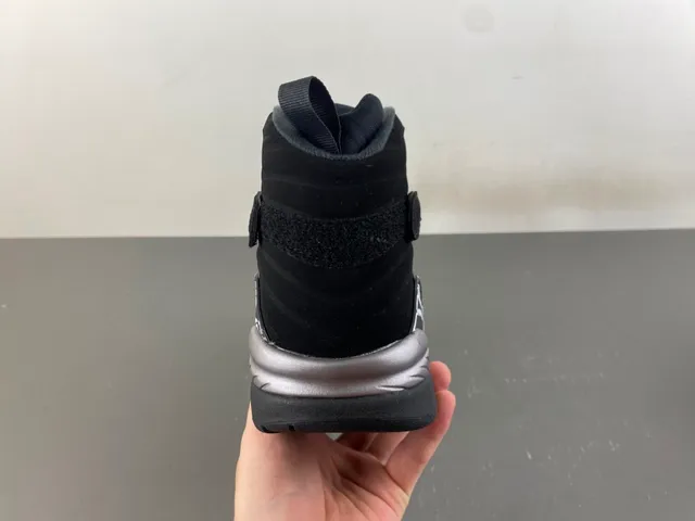 Air Jordan 8 Black Metallic Silver Basketball Shoes 4