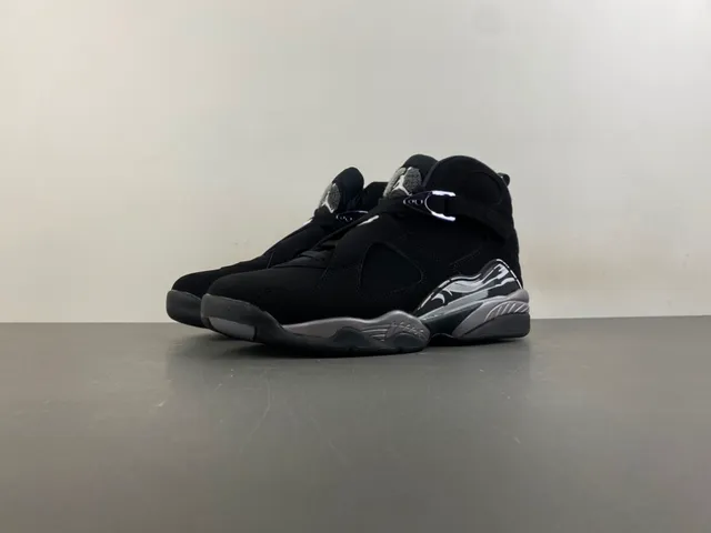 Air Jordan 8 Black Metallic Silver Basketball Shoes 10