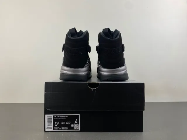 Air Jordan 8 Black Metallic Silver Basketball Shoes 17
