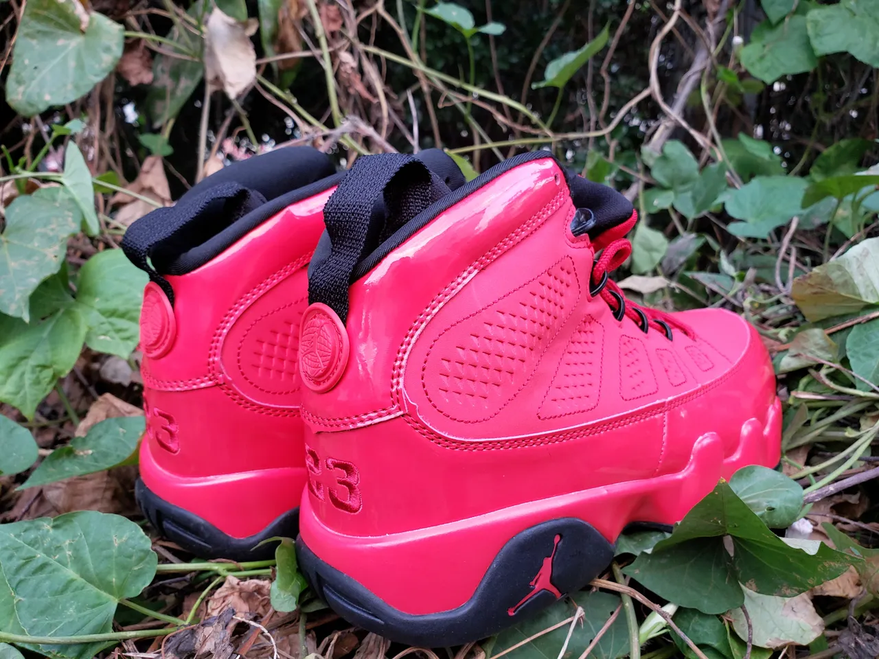 Air Jordan 9 Glossy Red Black Basketball Shoes 4