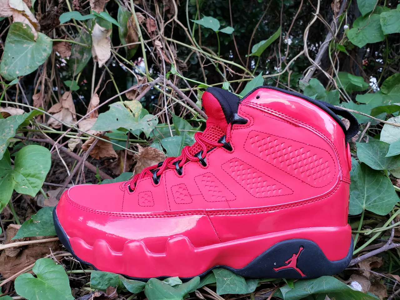 Air Jordan 9 Glossy Red Black Basketball Shoes 5