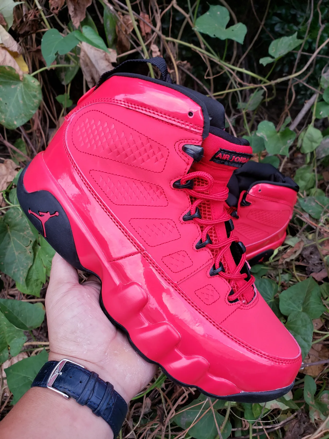 Air Jordan 9 Glossy Red Black Basketball Shoes 6