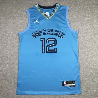 Air Jordan Authentics Memphis Grizzlies Light Blue Navy Trim Jersey