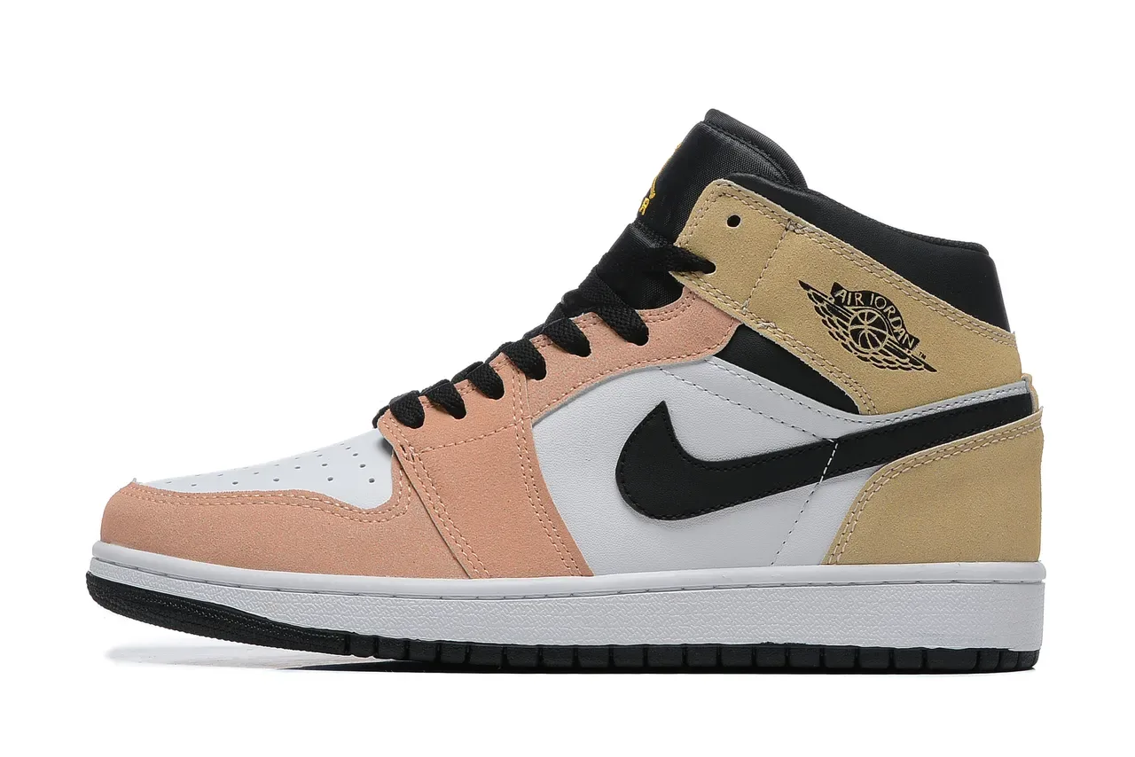 Air Jordan Zapatillas de Baloncesto Beige Rosa Alto de Ante y Cuero 5