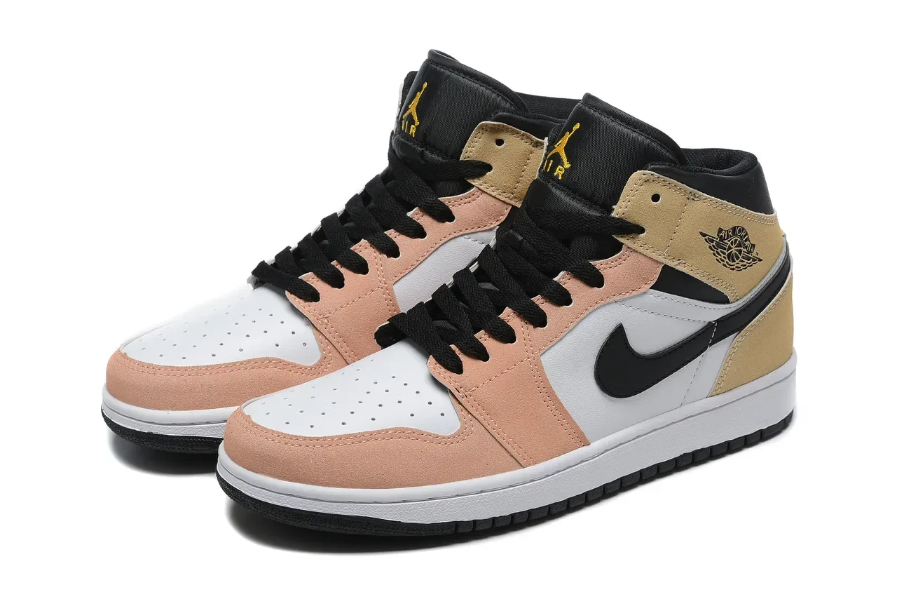 Air Jordan Zapatillas de Baloncesto Beige Rosa Alto de Ante y Cuero 6