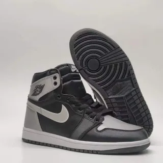 Air Jordan Black Gray High-Top Leather And Synthetic Upper Basketball Shoes