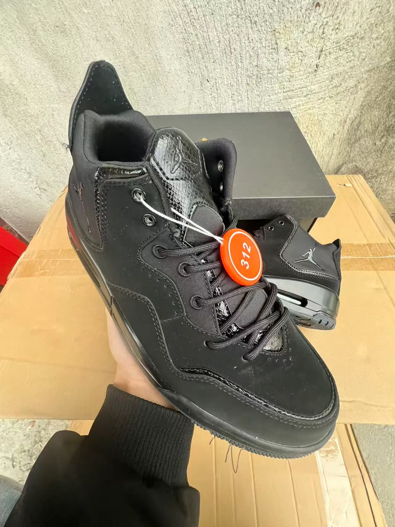 Air Jordan Black Suede and Leather High-Top Basketball Shoes 2