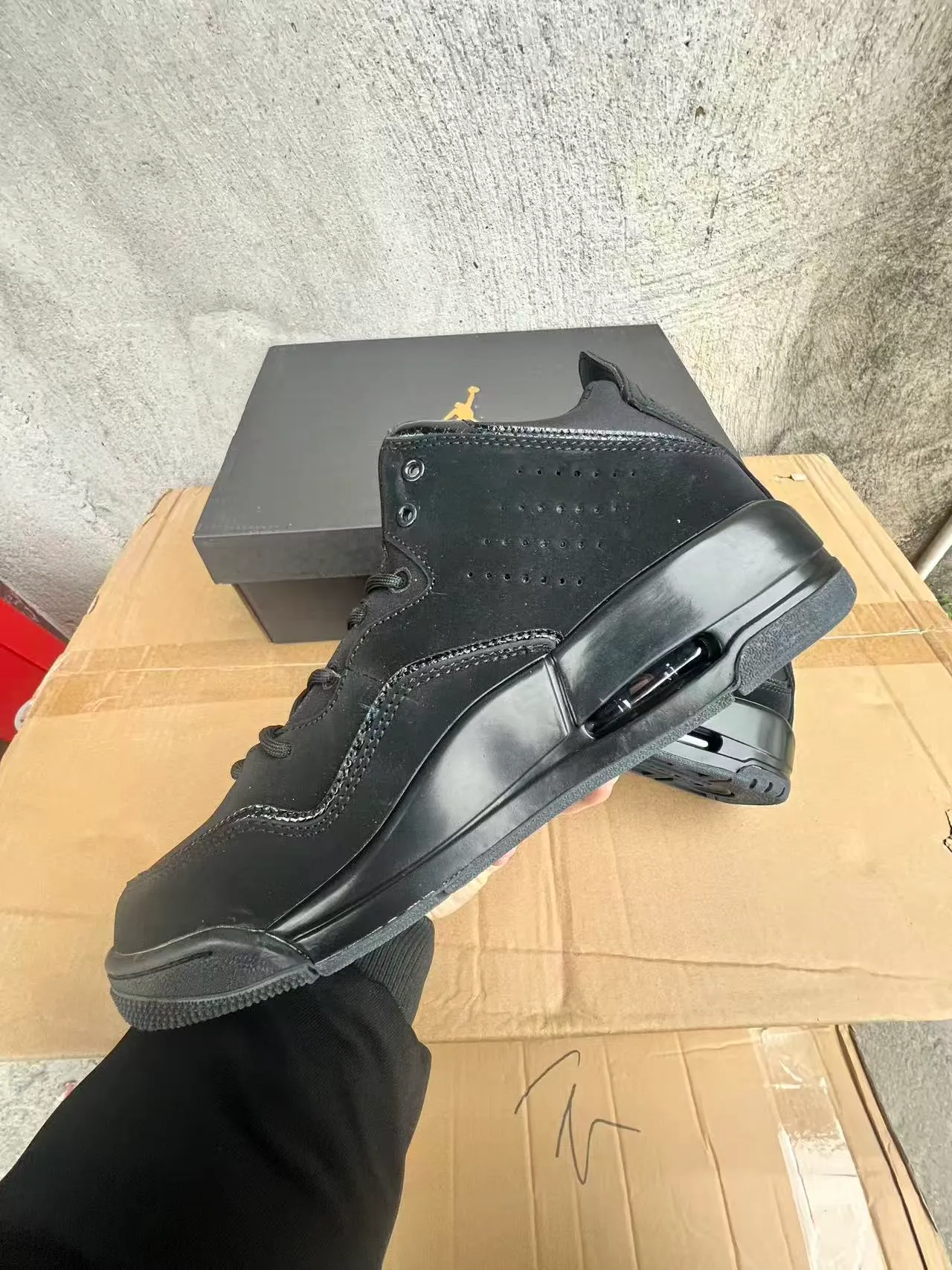 Air Jordan Black Suede and Leather High-Top Basketball Shoes 5