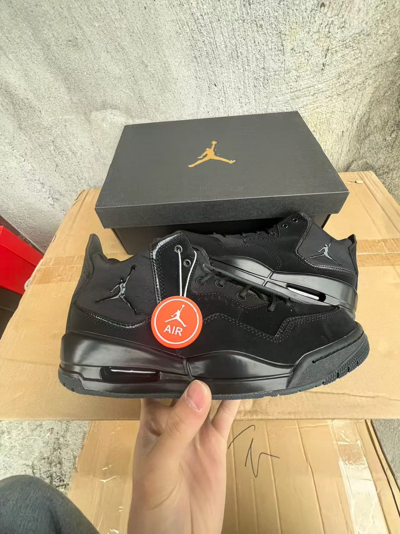 Air Jordan Black Suede and Leather High-Top Basketball Shoes 7