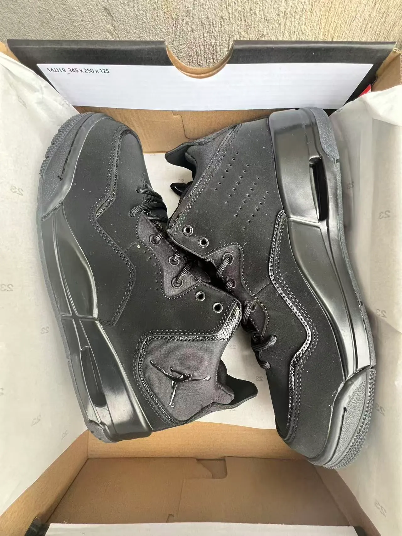 Air Jordan Black Suede and Leather High-Top Basketball Shoes 9