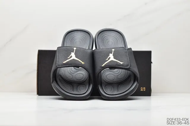 Air Jordan Hydro 1 Black Gold Slippers 3