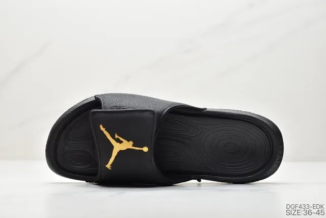 Air Jordan Hydro 1 Black Gold Slippers 5