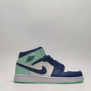 Air Jordan Navy Green High-Top Cuero y Recubrimiento Sintético Zapatos de Baloncesto