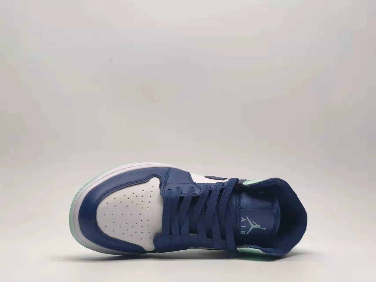 Air Jordan Navy Green High-Top Leather And Synthetic Overlay Basketball Shoes 5