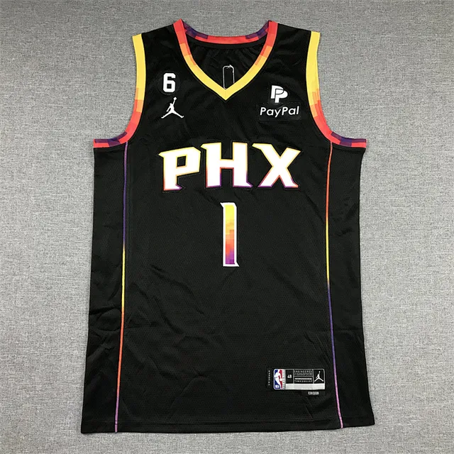 Air Jordan Phoenix Suns Booker Announcement Edition Black Multicolor Basketball Jersey 1