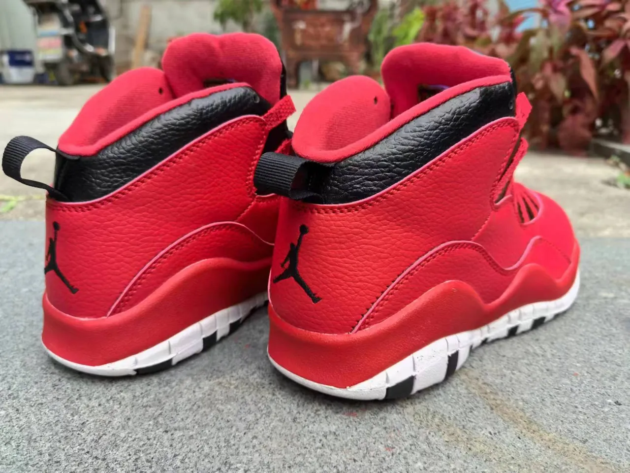 Air Jordan Red Black High-Top Leather-and-Mesh Upper Basketball Shoes 3