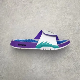 Air Jordan Slide बैंगनी सफेद टील ब्लू टेक्स्चर्ड फुटबेड चप्पल