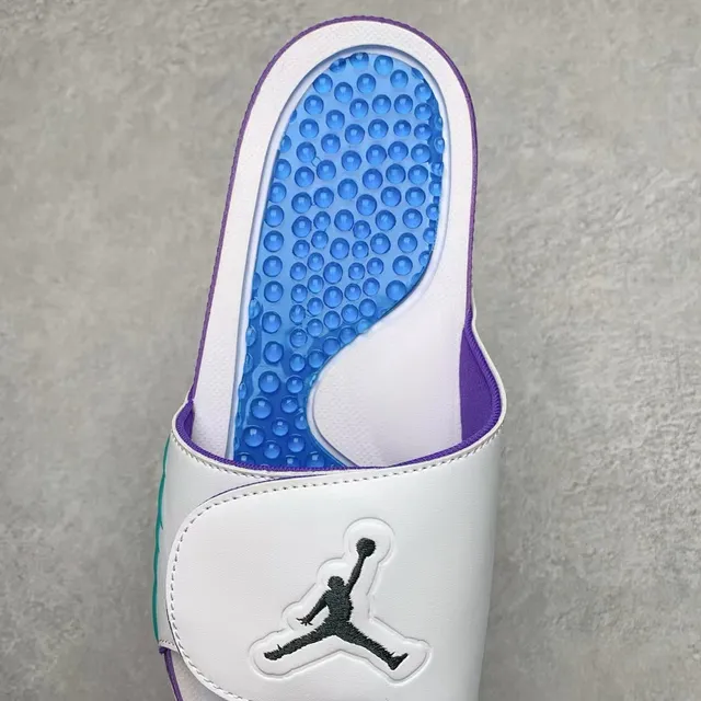 Air Jordan Slide Purple White Teal Blue Textured Footbed Slippers 3