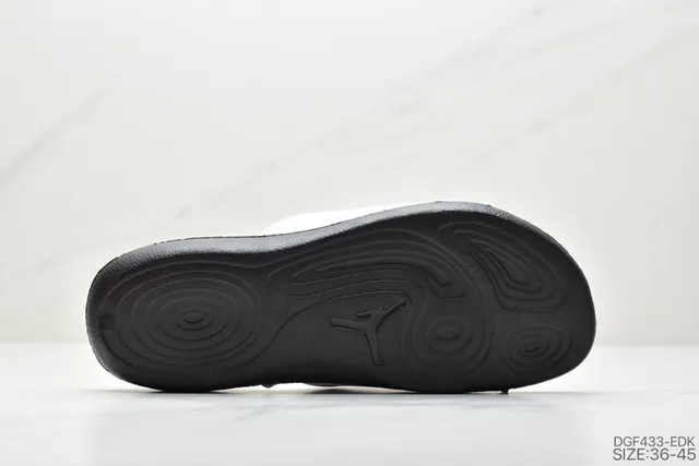 Air Jordan White Black Two-Strap Slide Molded Rubber Sole Slippers 2