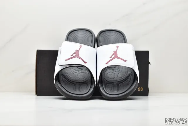 Air Jordan White Black Two-Strap Slide Molded Rubber Sole Slippers 3