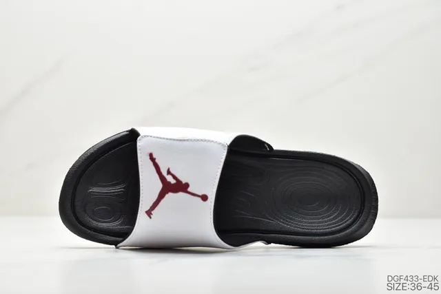 Air Jordan White Black Two-Strap Slide Molded Rubber Sole Slippers 5