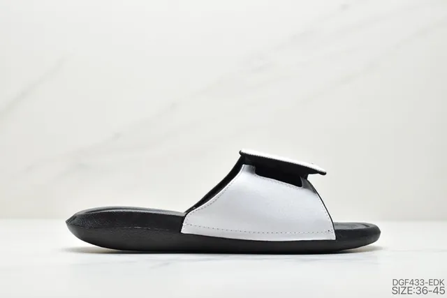 Air Jordan White Black Two-Strap Slide Molded Rubber Sole Slippers 6