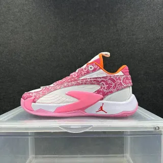Air Jordan XXXVIII Pink White Patterned Textile Upper Sculpted Midsole Basketball Shoes
