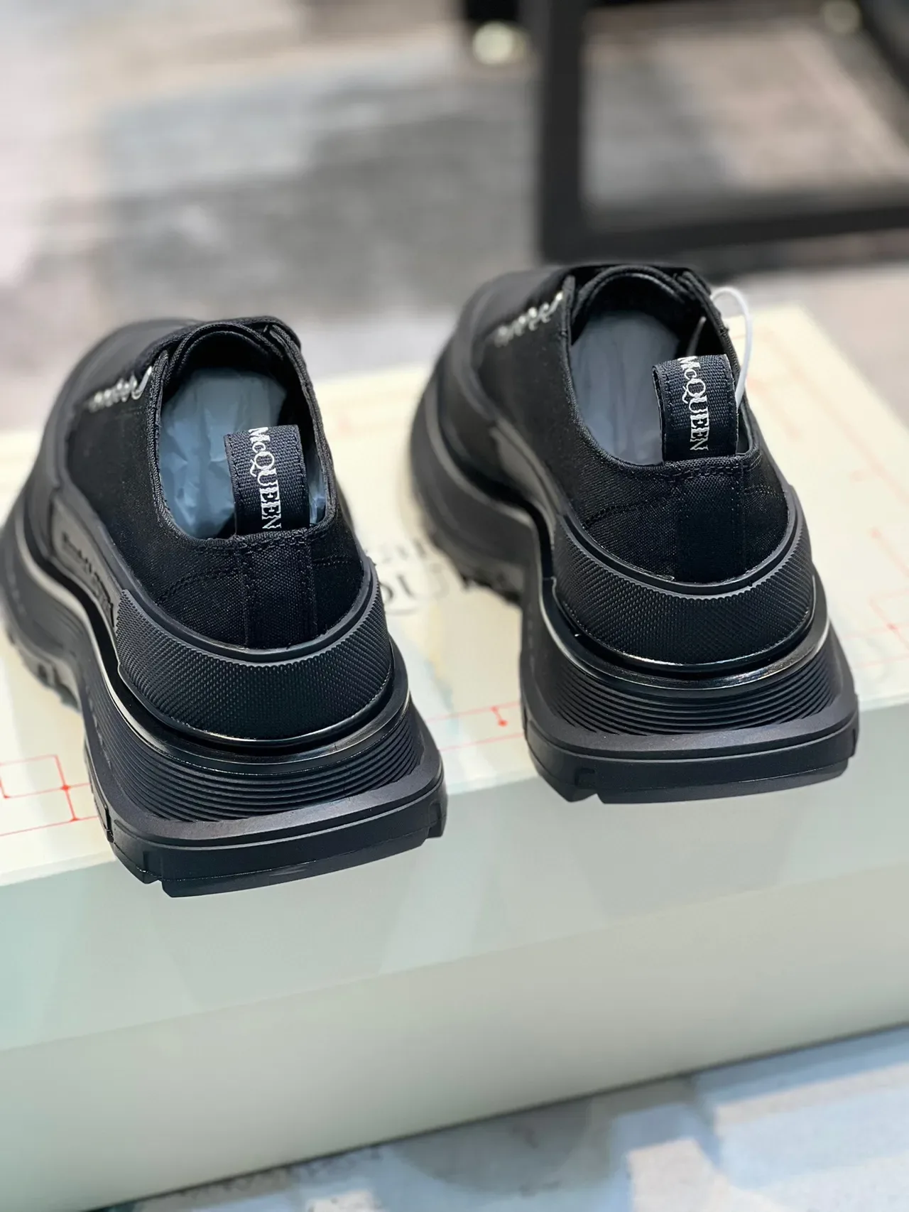 Alexander McQueen Oversized Sneaker Black Canvas Lifestyle Sneakers 2